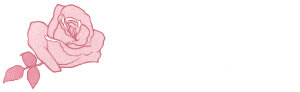 Fiesta Parade Floats logo with stylized pink rose and elegant green text.